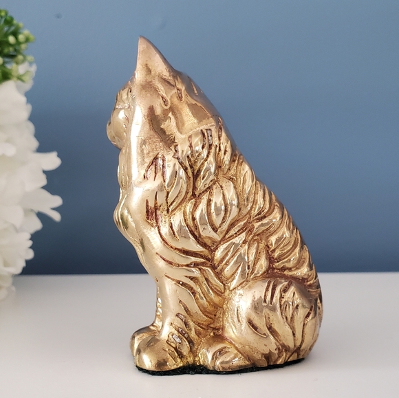 🐈 Small Vintage Brass Cat 3.25 Inches - Picture 4 of 7